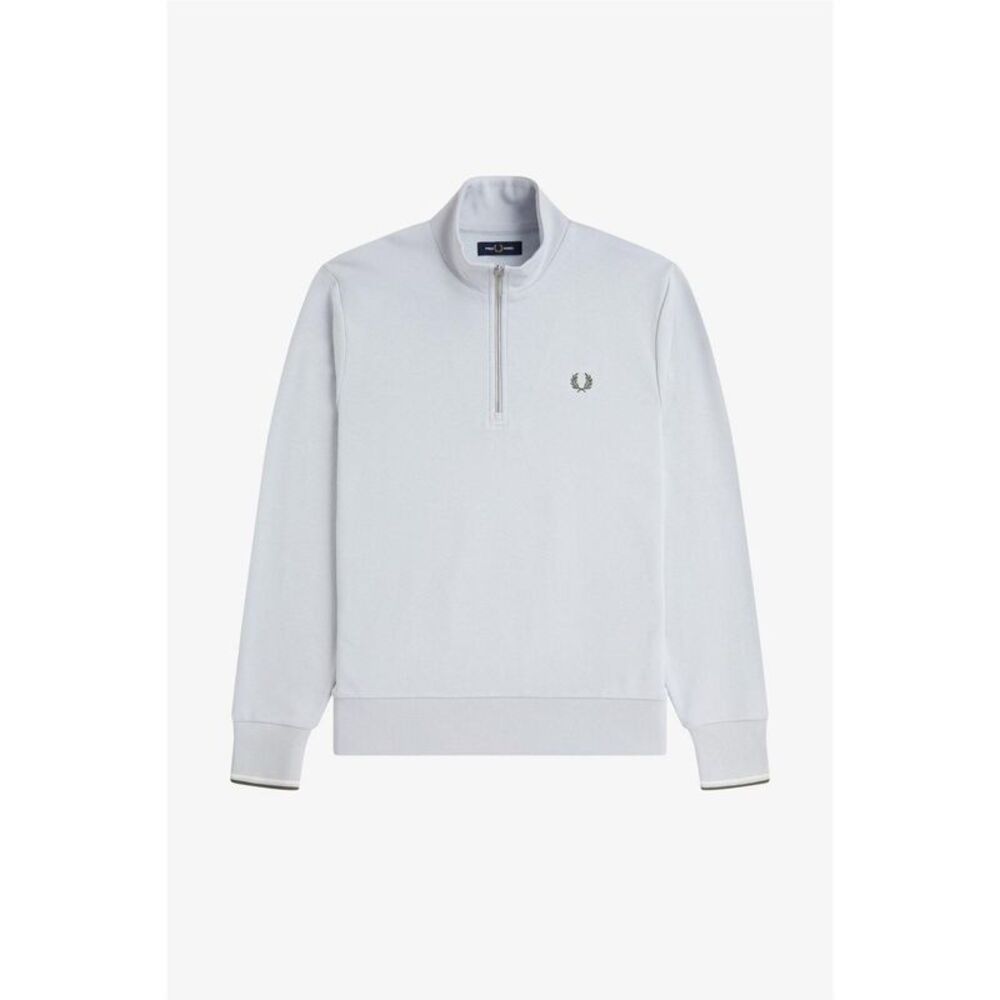 Fred Perry Mens Logo Half Zip Sweatshirt / Dusky Blue